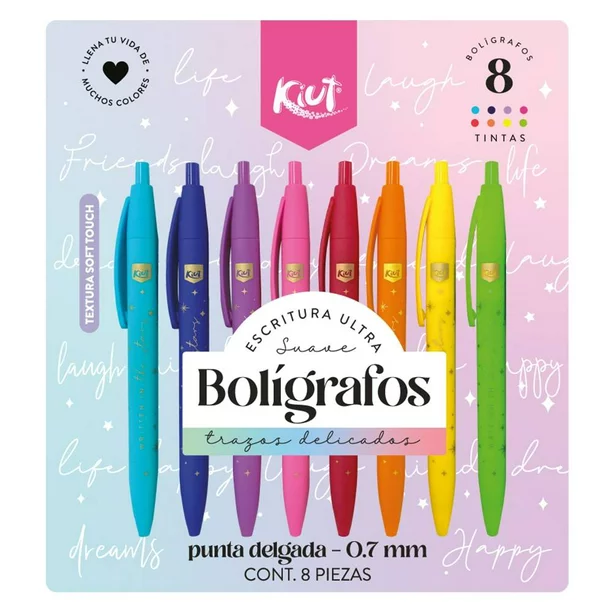 Boligrafos Kiut 0.7mm Retractil c/8 -Norma