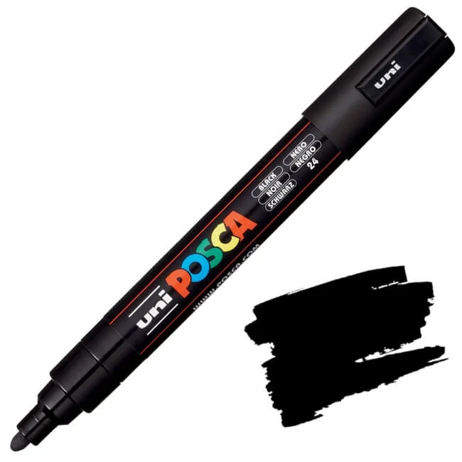[29040NG] Marcador Posca PC-5M P/Bala -Azor (Negro)