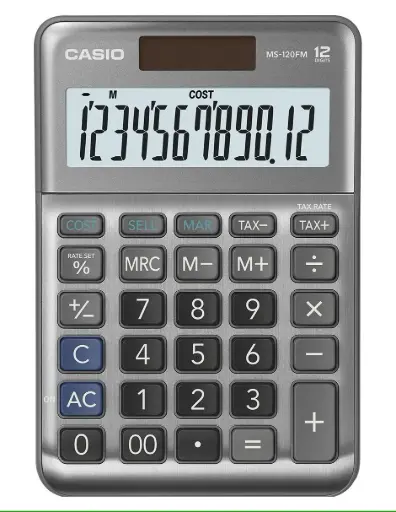 Casio Calculadora MS-120FM Escritorio Gris